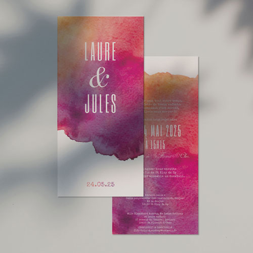 Faire-part de mariage Aquarelle à personnaliser