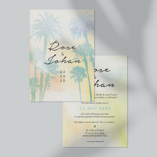 Faire-part de mariage Beach à personnaliser
