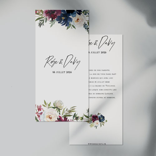 Faire-part de mariage Belladone à personnaliser