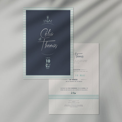 Faire-part de mariage Bord de mer à personnaliser