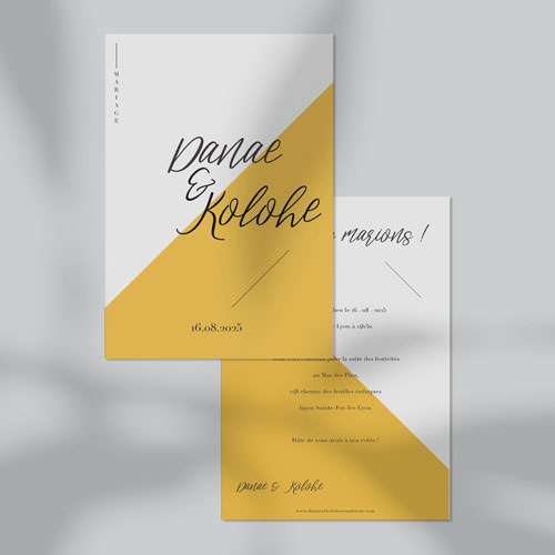 Faire-part de mariage Color block à personnaliser