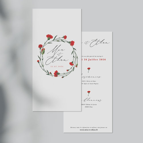Faire-part de mariage Dellus à personnaliser