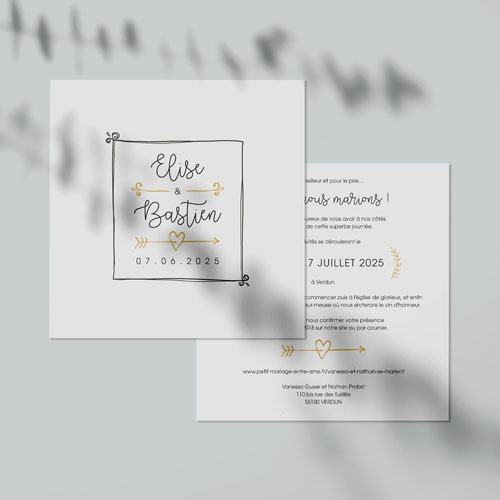 Faire-part de mariage Flèche à personnaliser