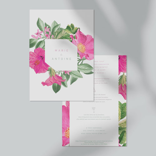 Faire-part de mariage Floral à personnaliser