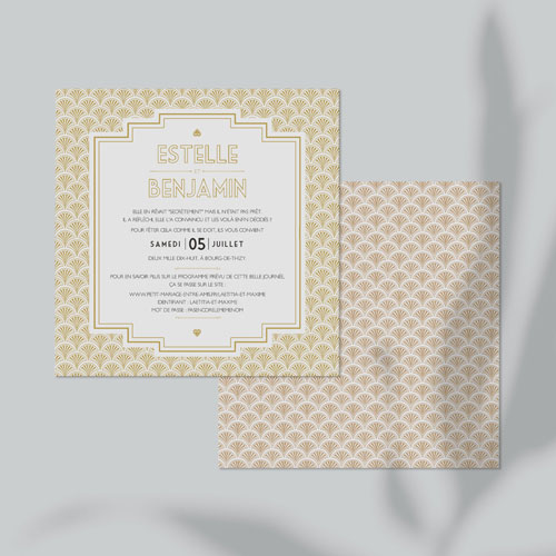 Faire-part de mariage Gatsby à personnaliser
