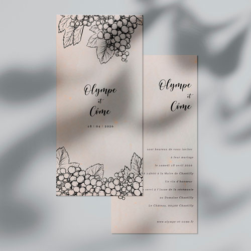 Faire-part de mariage Grappes à personnaliser