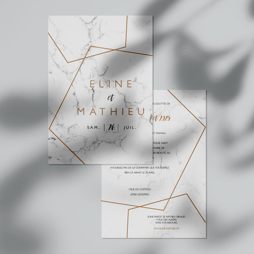 Faire-part de mariage Marbre à personnaliser