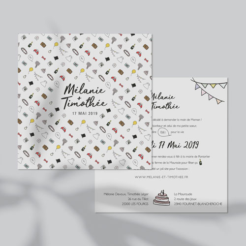 Faire-part de mariage Motifs à personnaliser