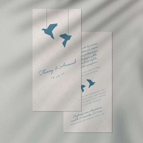 Faire-part de mariage Origami à personnaliser