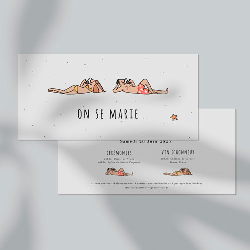 Faire-part de mariage Plage à personnaliser