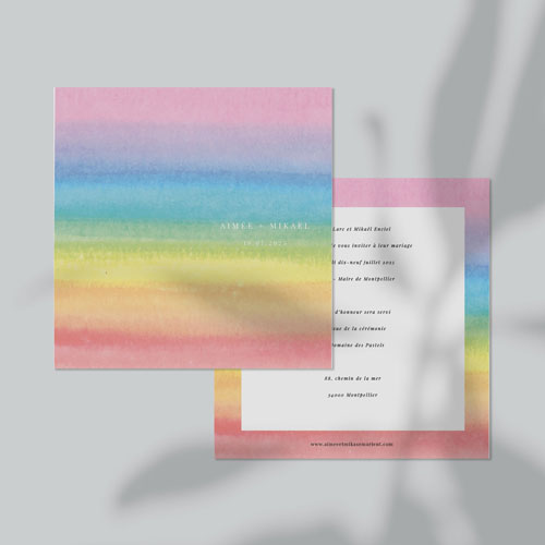 Faire-part de mariage Rainbow à personnaliser