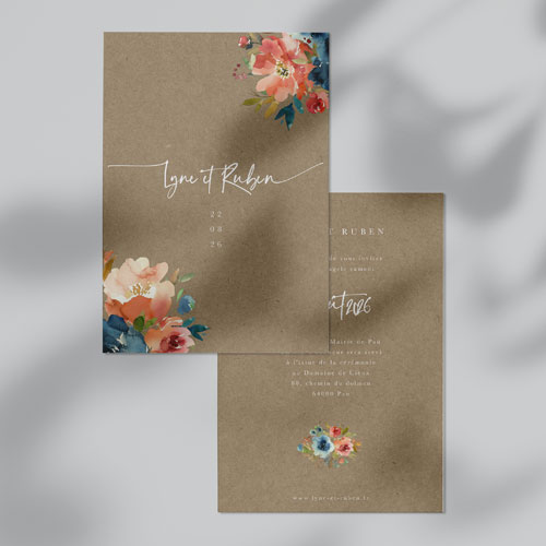 Faire-part de mariage Zinnia à personnaliser