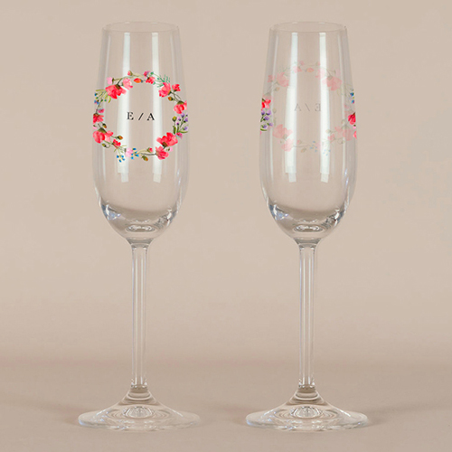 Flûte à champagne de mariage Alexandria à personnaliser