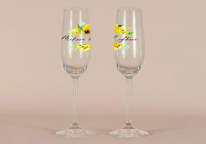 Flûte à champagne de mariage Ama à personnaliser