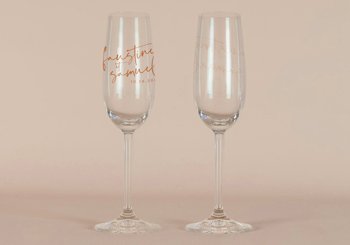 Flûte à champagne de mariage Annecy à personnaliser