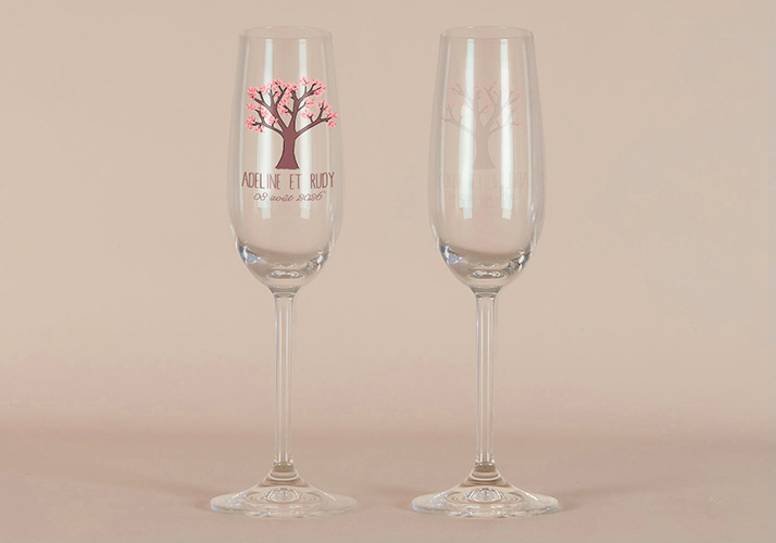 Flûte à champagne de mariage Arbre à personnaliser