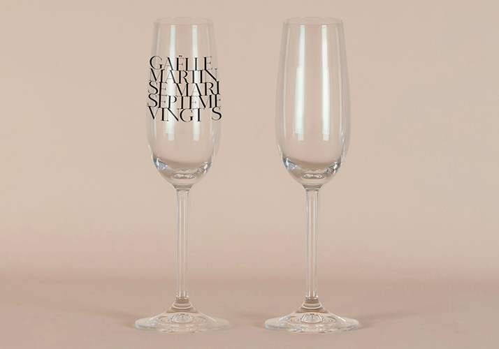 Flûte à champagne de mariage Austin à personnaliser