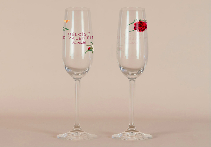 Flûte à champagne de mariage Automne à personnaliser