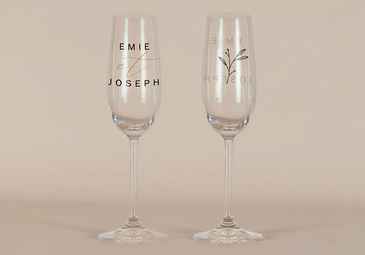 Flûte à champagne de mariage Brooklyn à personnaliser