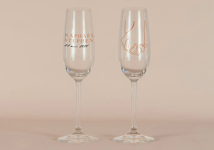 Flûte à champagne de mariage Cody à personnaliser