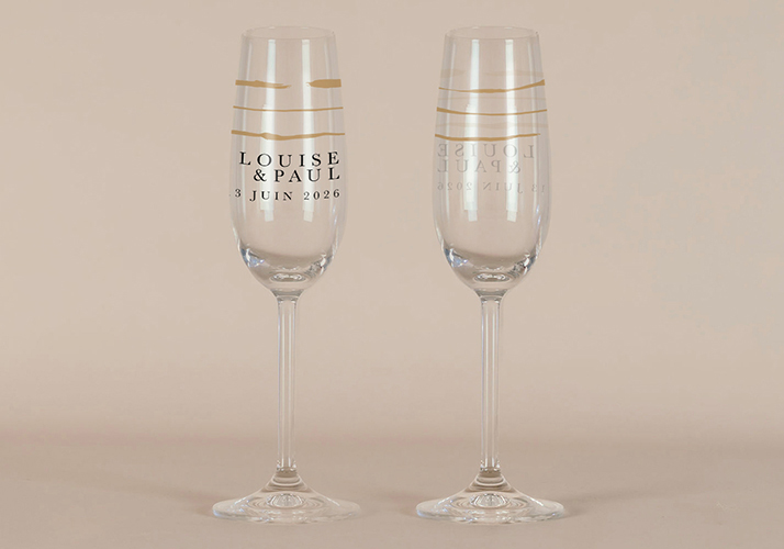 Flûte à champagne de mariage Danneh à personnaliser