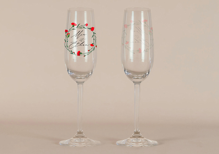Flûte à champagne de mariage Dellus à personnaliser