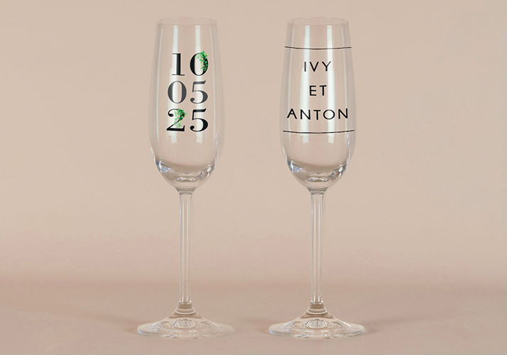 Flûte à champagne de mariage Entrelacé à personnaliser