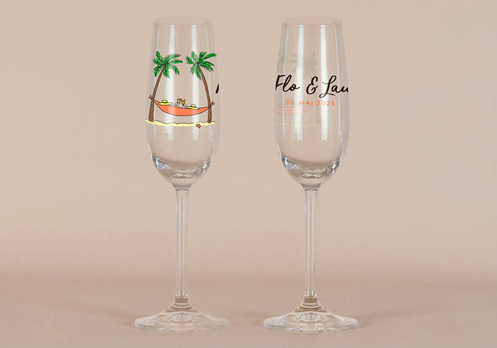 Flûte à champagne de mariage Hamac à personnaliser