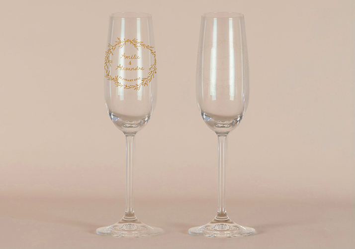 Flûte à champagne de mariage Kraft à personnaliser