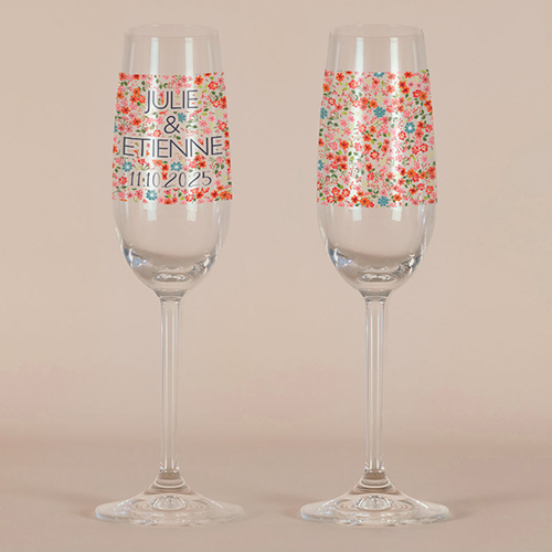 Flûte à champagne de mariage Liberty à personnaliser