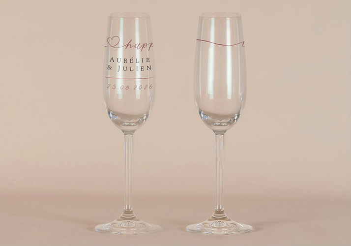 Flûte à champagne de mariage Love à personnaliser