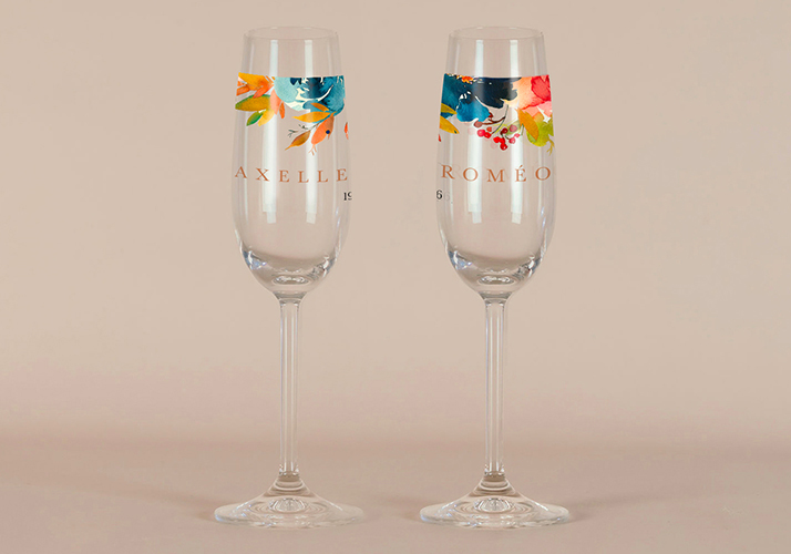 Flûte à champagne de mariage Nova à personnaliser