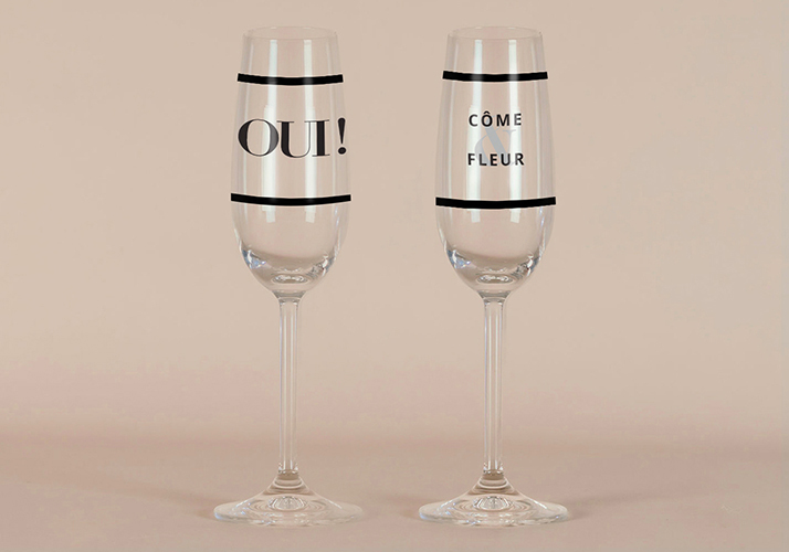 Flûte à champagne de mariage Oui à personnaliser