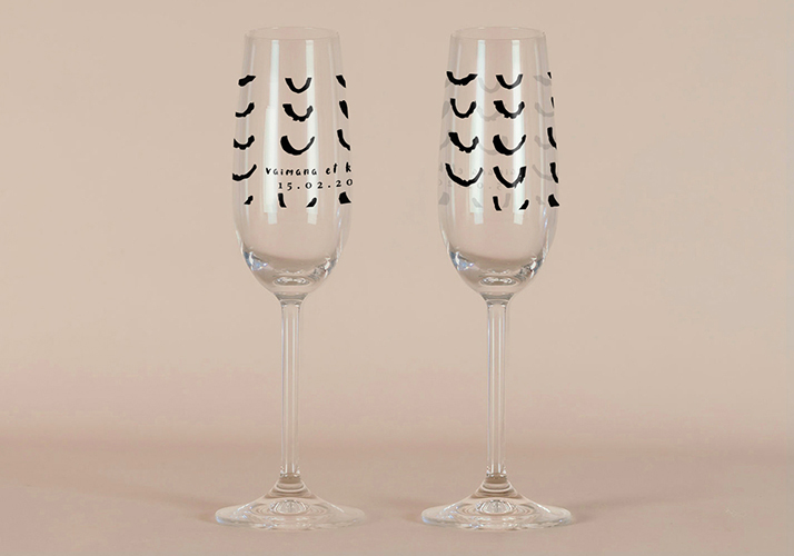 Flûte à champagne de mariage Post-scriptum à personnaliser