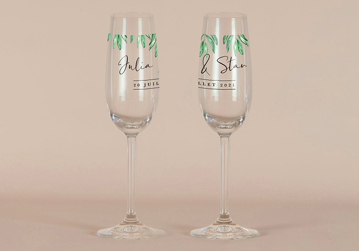 Flûte à champagne de mariage Roma à personnaliser