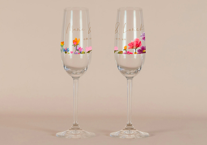Flûte à champagne de mariage Stellaire à personnaliser