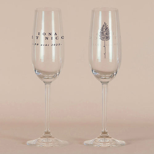 Flûte à champagne de mariage Tall tree à personnaliser