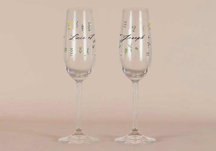 Flûte à champagne de mariage Tanaisie à personnaliser