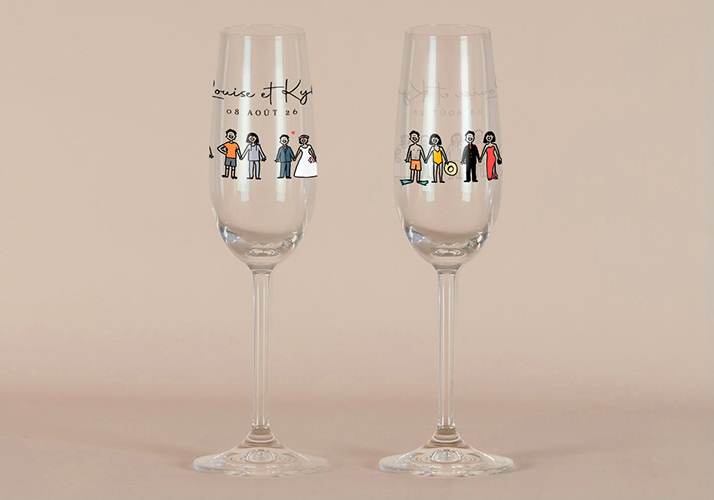 Flûte à champagne de mariage Tenues à personnaliser
