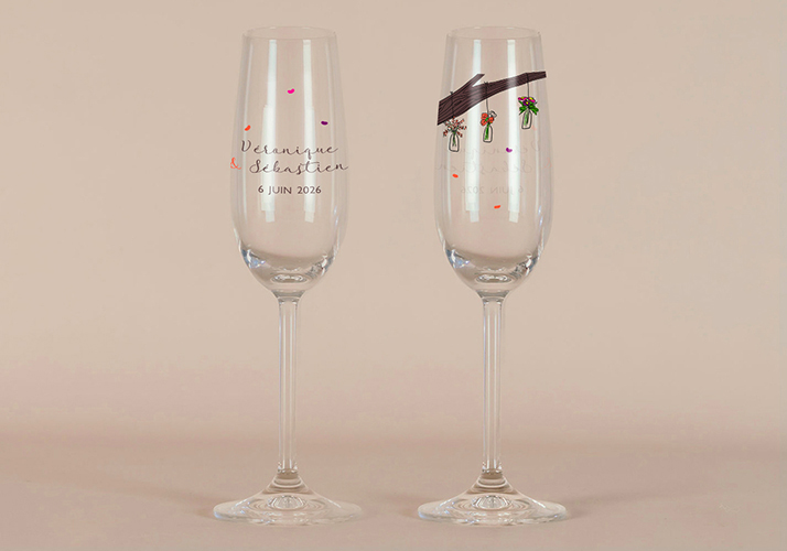 Flûte à champagne de mariage Vases suspendus à personnaliser