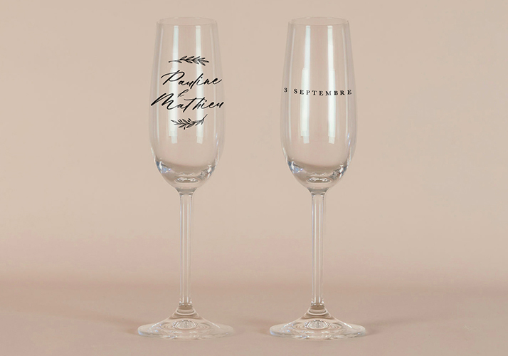 Flûte à champagne de mariage Wild à personnaliser