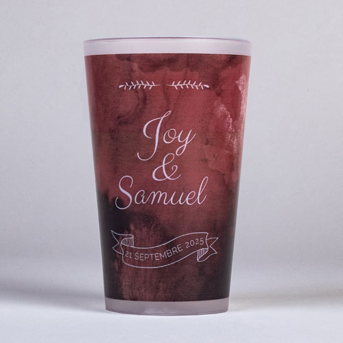 Gobelet de mariage Burgundy à personnaliser