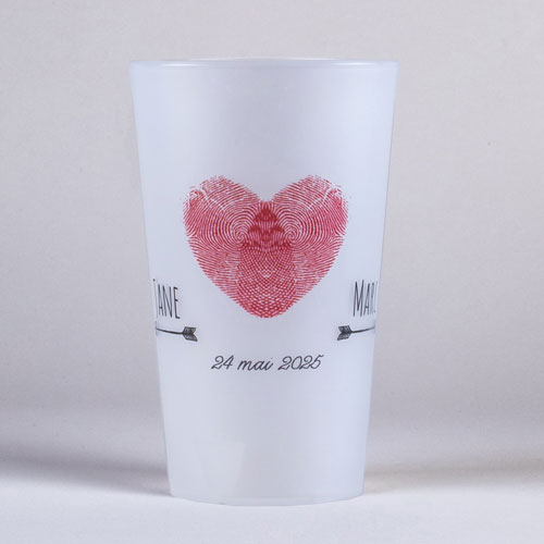 Gobelet de mariage Coeur à personnaliser