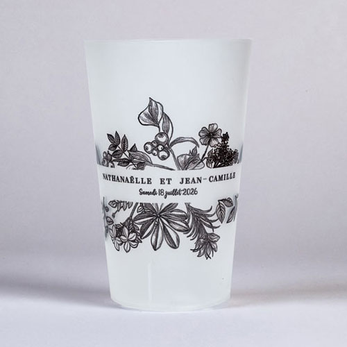 Gobelet de mariage Composition florale à personnaliser