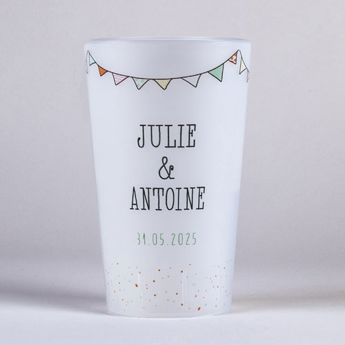 Gobelet de mariage Fanions à personnaliser