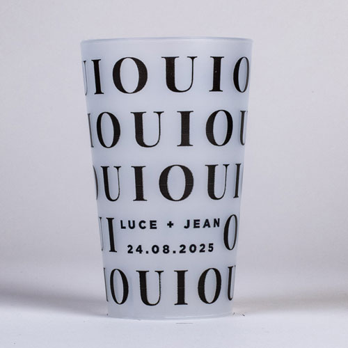 Gobelet de mariage Lettering à personnaliser
