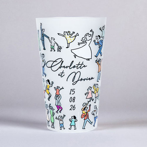 Gobelet de mariage Scène danseurs à personnaliser