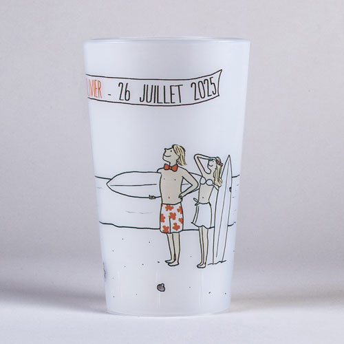 Gobelet de mariage Surf à personnaliser
