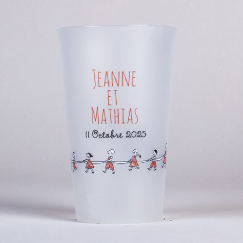 Gobelet de mariage Traîne de la mariée à personnaliser