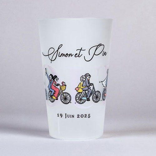 Gobelet de mariage Vélos à personnaliser